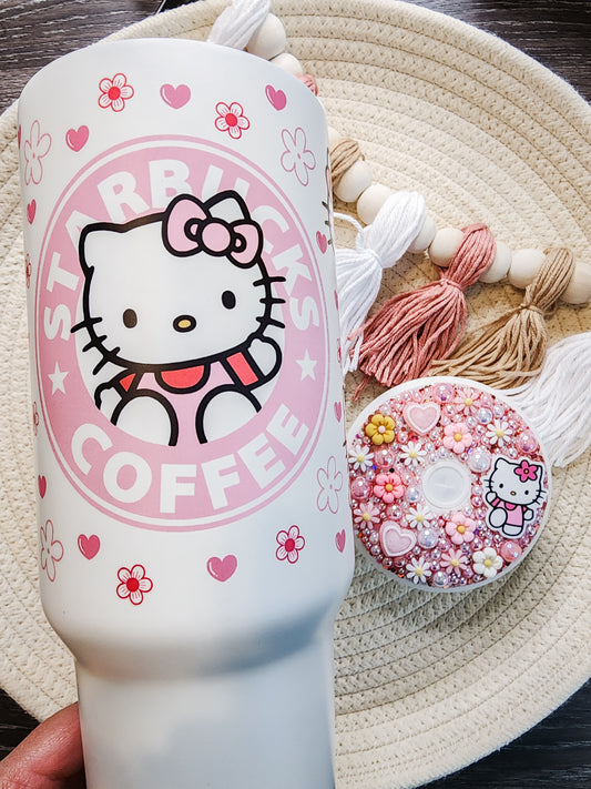 Pink Kitty 40oz Tumbler